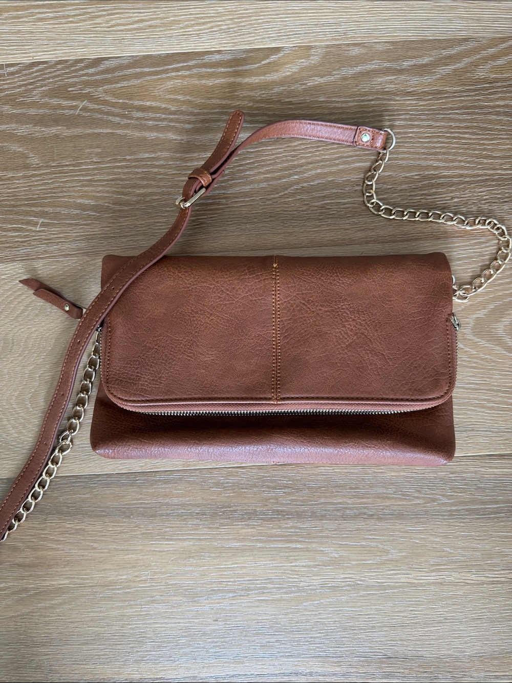 Classic Foldover Crossbody Bag in Brown